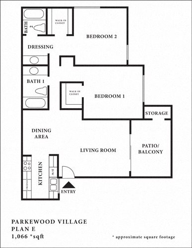 2 beds, 2 baths, 1,066 sqft, $2,810