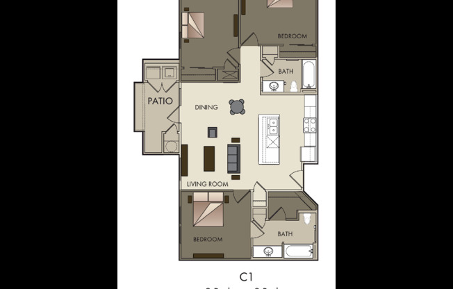 3 beds, 2 baths, 1,151 sqft, $1,845