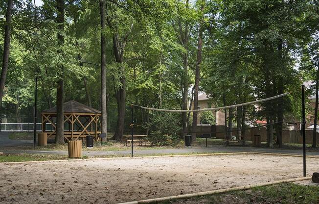 Sand volleyball court at Trillium Apartments, Fairfax, VA, 22031