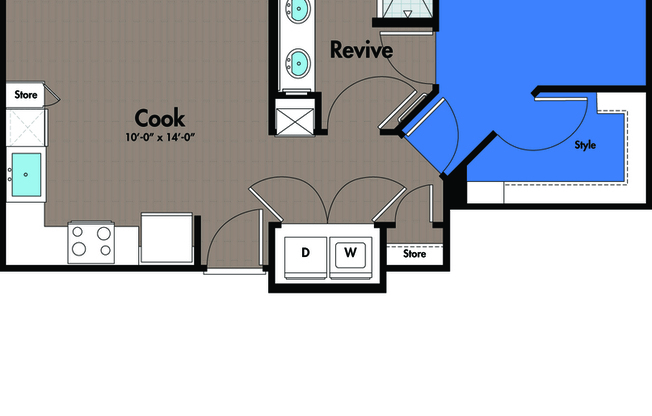 1 bed, 1 bath, 799 sqft, $1,196
