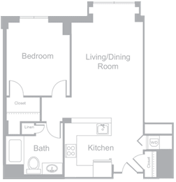 1 bed, 1 bath, 791 sqft, $2,696