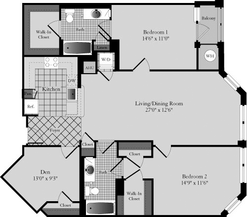 2 beds, 2 baths, 1,315 sqft, $4,252, Unit 919