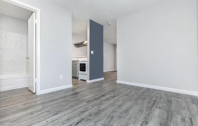 a room with a wooden floor