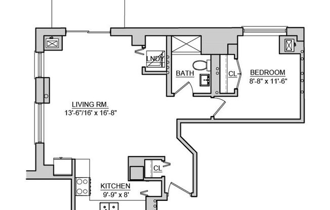 1 bed, 1 bath, 550 sqft, $1,475, Unit 1205