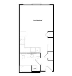 Studio, 1 bath, 405 sqft, $1,540