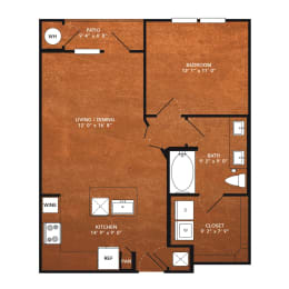 1 bed, 1 bath, 698 sqft, $1,269