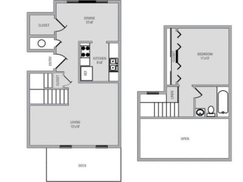 1 bed, 1 bath, 734 sqft, $1,646