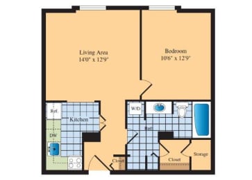 1 bed, 1 bath, 578 sqft, $1,942