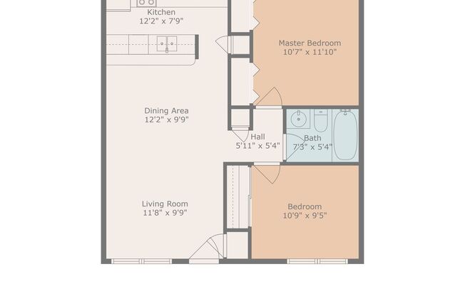 2 beds, 1 bath, 760 sqft, $1,100, Unit 243