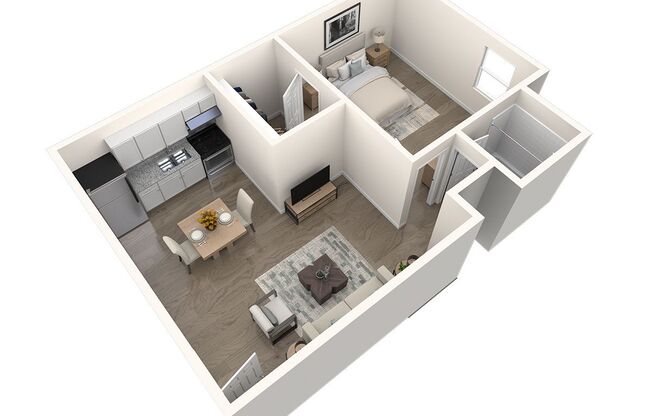 1 bed, 1 bath, 700 sqft, $696