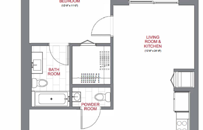 1 bed, 1.5 baths, 710 sqft, $3,084