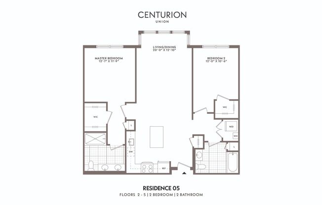 2 beds, 2 baths, 1,052 sqft, $3,269, Unit Residence 305