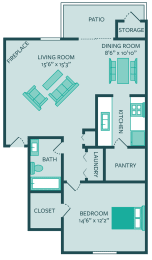 1 bed, 1 bath, 770 sqft, $1,050