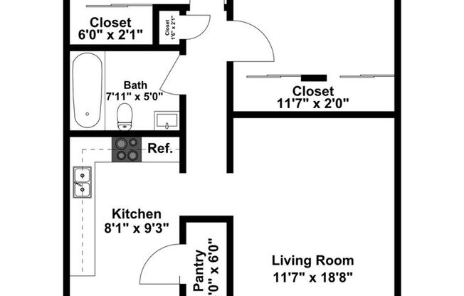 2 beds, 1 bath, 850 sqft, $1,250, Unit F-201
