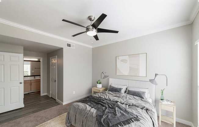 Model primary bedroom