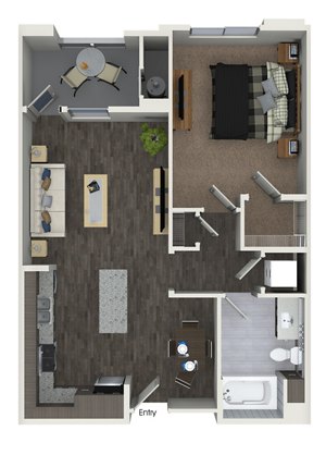 1 bed, 1 bath, 757 sqft, $2,836