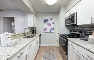 Arbour Ponds apartments in Tampa sequoia floor plan kitchen profile 1x1 750 sq ft