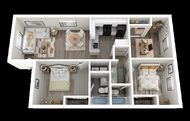 2 beds, 2 baths, 1,000 sqft, $1,380