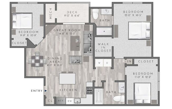 3 beds, 2 baths, 1,249 sqft, $3,485