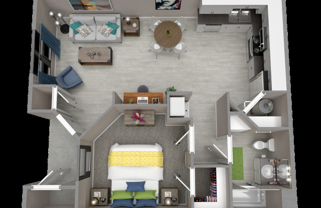 1 bed, 1 bath, 670 sqft, $1,399