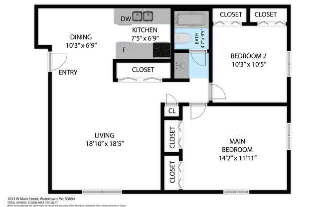 2 beds, 1 bath, 820 sqft, $1,475, Unit A7