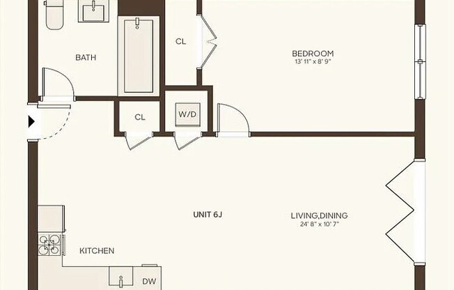 1 bed, 1 bath, $3,813, Unit 512