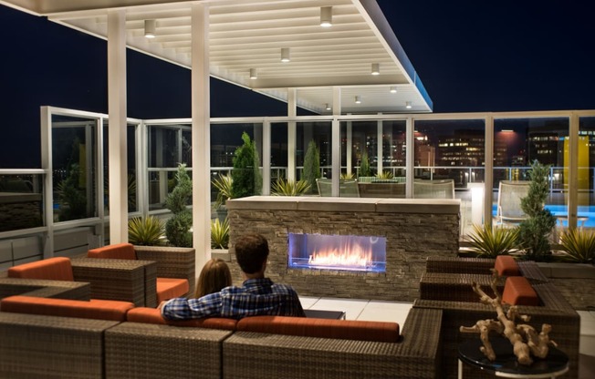 Rooftop Deck With Fireplace at Verde Pointe, Arlington, VA