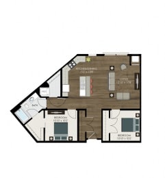 2 beds, 1 bath, 1,035 sqft, $2,070