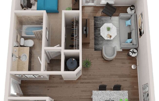 1 bed, 1 bath, 883 sqft, $1,299