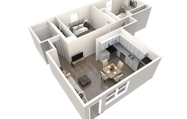 2 beds, 1 bath, 800 sqft, $932