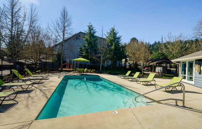 the swimming pool at our apartments