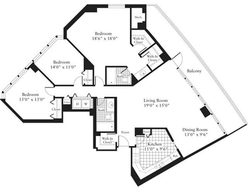 3 beds, 2 baths, 1,430 sqft, $4,005, Unit 0305