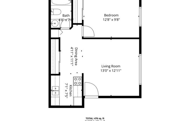 1 bed, 1 bath, 540 sqft, $949, Unit 2123 - 1A