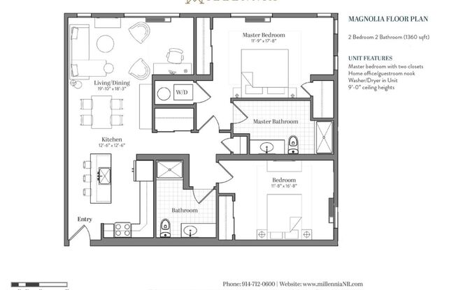 2 beds, 2 baths, 1,360 sqft, $4,200, Unit MIL-5B