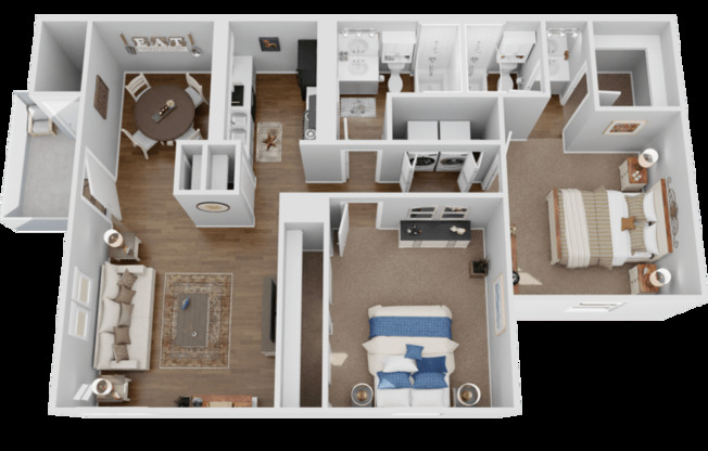 2 beds, 2 baths, 921 sqft, $1,545