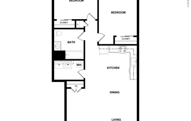 Riverside Arms - Two Bedroom One Bath - 2 bed - 1 bath - 915 sf