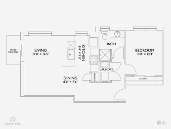 1 bed, 1 bath, 700 sqft, $1,370