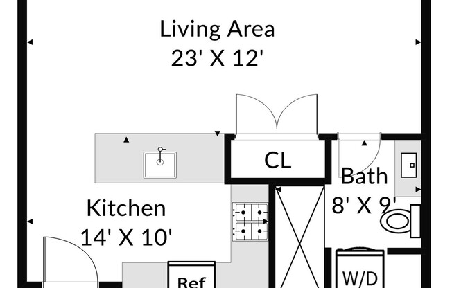 Studio, 1 bath, 535 sqft, $3,000, Unit 1907