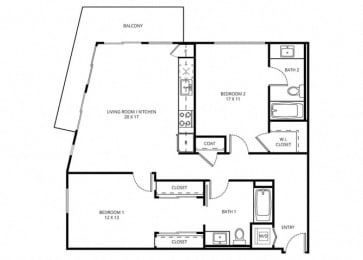 2 beds, 2 baths, 1,128 sqft, $3,151