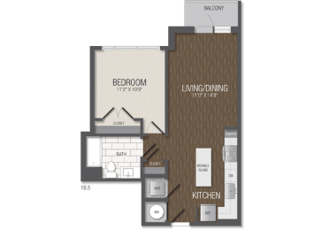 1 bed, 1 bath, 662 sqft, $2,007