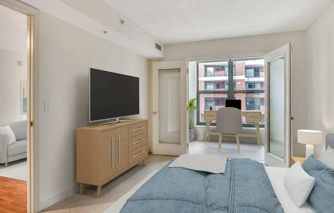 Bedroom (virtually staged) at West End Residences, Washington