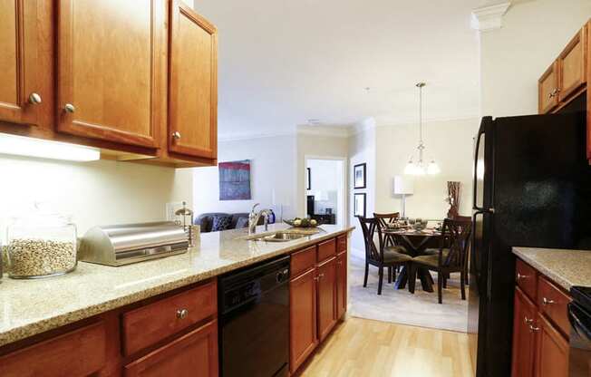 kitchen with granite counters