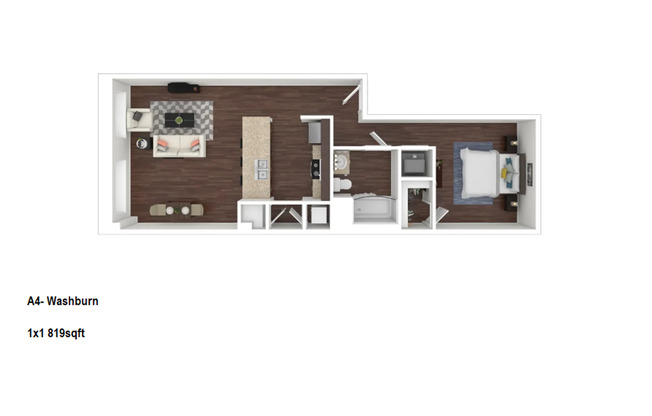 1 bed, 1 bath, 819 sqft, $1,195, Unit 502