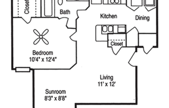 1 bed, 1 bath, 632 sqft, $985