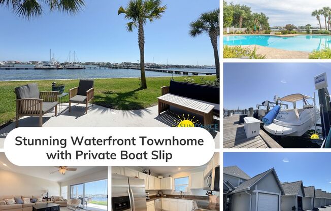 Stunning Waterfront 2BR/2.5BA Townhome with Private Boat Slip in Fort Walton!