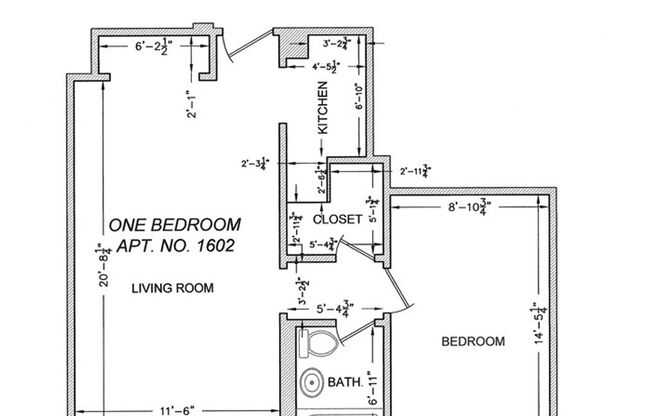 1 bed, 1 bath, $2,000, Unit 1602