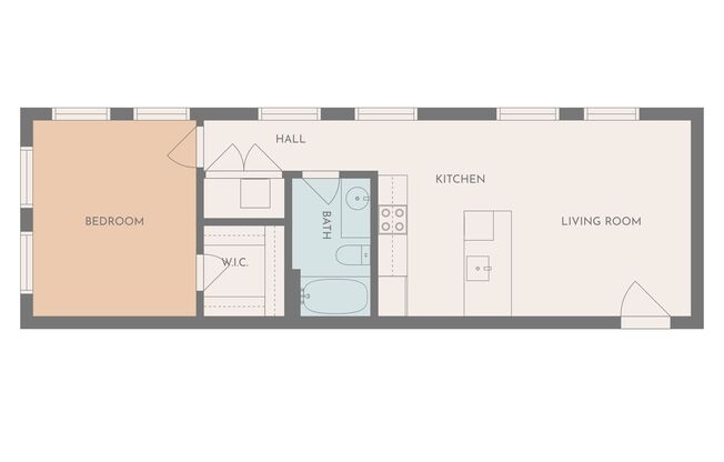 1 bed, 1 bath, 611 sqft, $1,095, Unit 307
