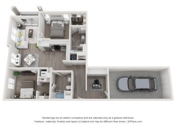 2 beds, 2 baths, 1,142 sqft, $2,403