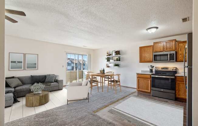 Spacious Living Area with Carpet