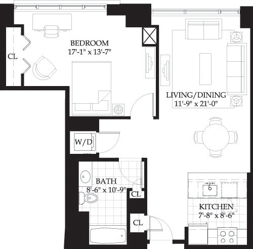 1 bed, 1 bath, 819 sqft, $3,425, Unit 309